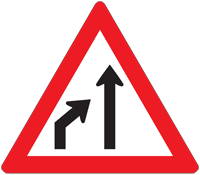 Lane ending - Zimbabwe warning signs road sign