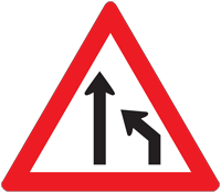 Lane ending - Zimbabwe warning signs road sign