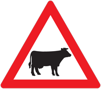 Livestock warning - Zimbabwe warning signs road sign