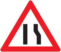 Narrow road warning - Zimbabwe warning signs road sign