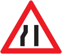 Narrow road warning - Zimbabwe warning signs road sign