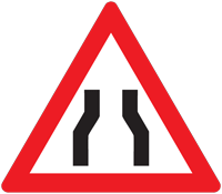Narrow road warning - Zimbabwe warning signs road sign