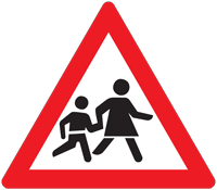 Pedestrians warning - Zimbabwe warning signs road sign