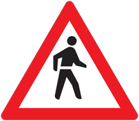 Pedestrians warning - Zimbabwe warning signs road sign