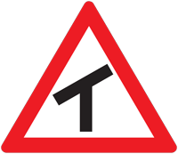Skew T junction - Zimbabwe warning signs road sign