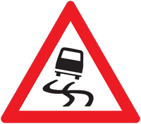 Slippery road ahead - Zimbabwe warning signs road sign