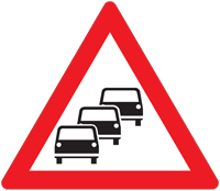Slow traffic ahead warning - Zimbabwe warning signs road sign