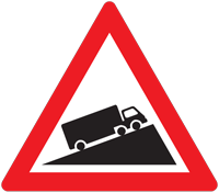 Steep ascent ahead warning - Zimbabwe warning signs road sign