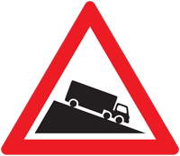 Steep descent ahead warning - Zimbabwe warning signs road sign
