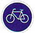 A blue circle gives an instruction: this piece of road is for pedal cycles.