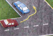 Parking near a corner hides the traffic turning in and the driver coming out.